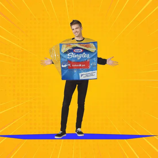 Kraft Singles Cheese Slice Adult Costume &ndash; Funny Food Outfit {5}