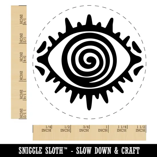 Hypnotic Eye Swirl Pattern Trance Illusion Perception Self-Inking Rubber Stamp Blue {1}