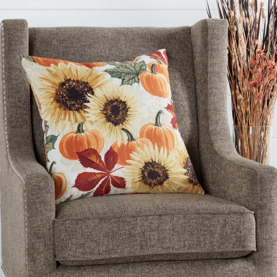 Fall 18" Sunflowers Throw Pillow {4}