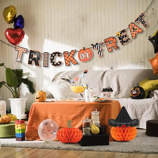 Halloween Trick or Treat Paper Banner {4}