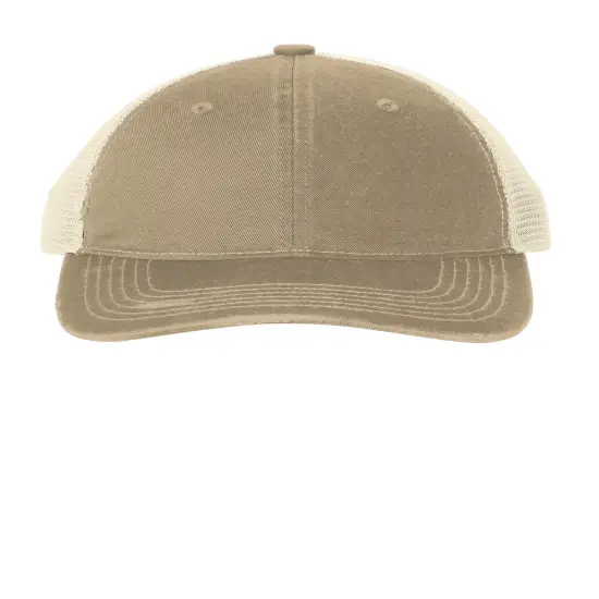 Port Authority&reg; Distressed Mesh Back Cap Khaki/ Stone {1}