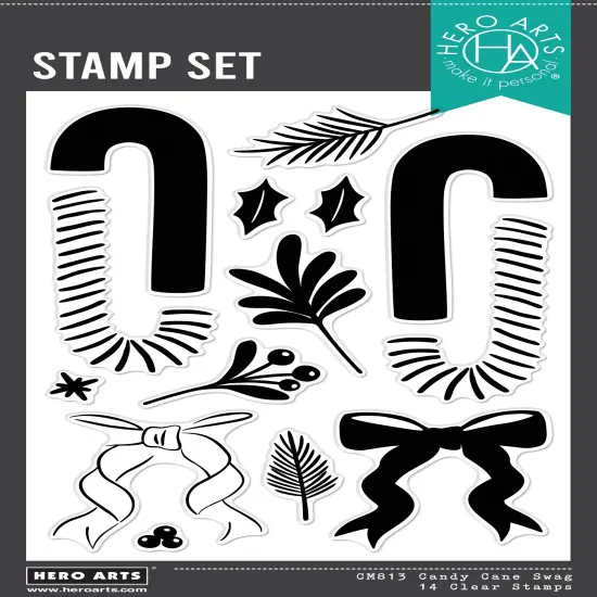Hero Arts Clear Stamps 4"X6"-Candy Cane Swag {1}