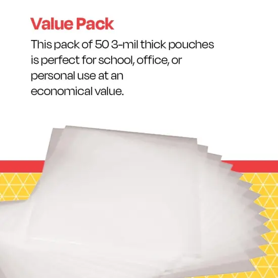 School Smart High Clarity Laminating Pouches, 18 x 24 Inches, 3 mil Thick, Pack of 50 {5}