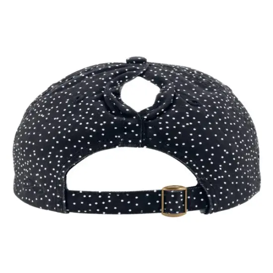 Infinity Her&reg; Women's Garment Washed Fashion Print Cap Bla/White Polka Dots {2}