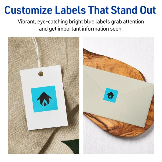 Avery Bright Blue Paper Labels, 0.75" x 0.75" Square {3}