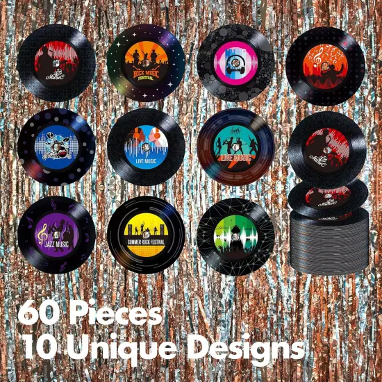 60 PCS Records Bulletin Board Cutouts {2}