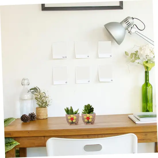 2pcs Hand Painted Plant Pots - Light Brown {5}