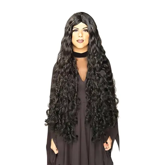 Mesmerelda Long Goddess Black Adult Costume Wig {1}