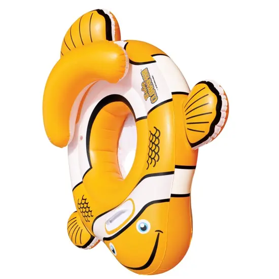 Swim Central 40'' Orange and White Inflatable Clownfish Baby Pool Float {4}