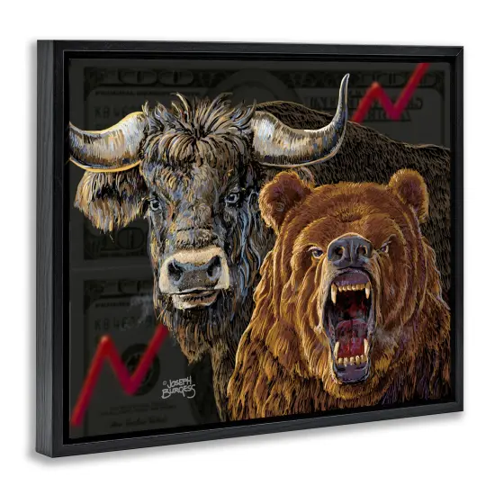 Stupell Industries Bull & Bear Finance Floating Frame By Joseph Burgess {9}