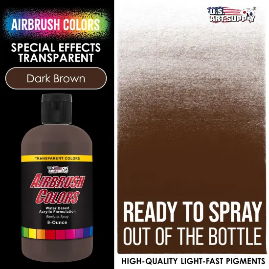 Dark Brown, Transparent Acrylic Airbrush Paint, 8 oz. {2}