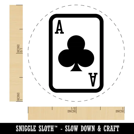 Playing Card Ace of Clubs Self-Inking Rubber Stamp for Stamping Crafting Planner Sky Blue {1}