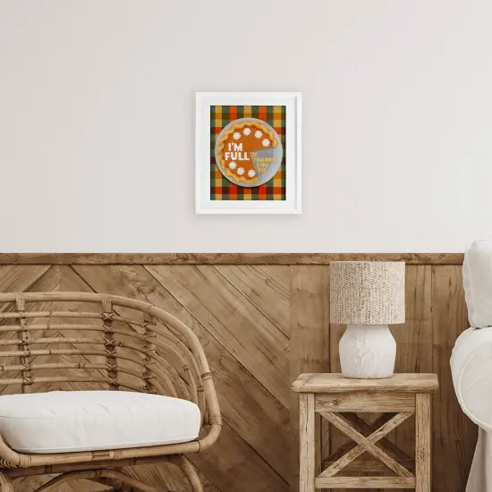 Full Of Thanks And Pie Framed Print Under Glass Art Black {8}