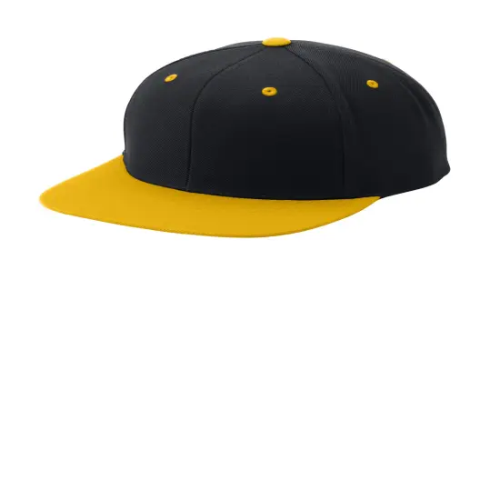 Sport-Tek&reg; YP Classics Flat Bill Snapback Cap Black/ Gold {1}
