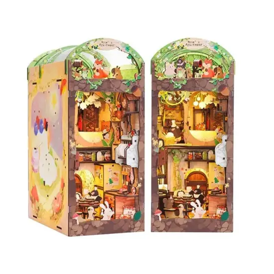 Book Nook Wizardi Miniature - Mole's Apartment Roombox Kit {1}