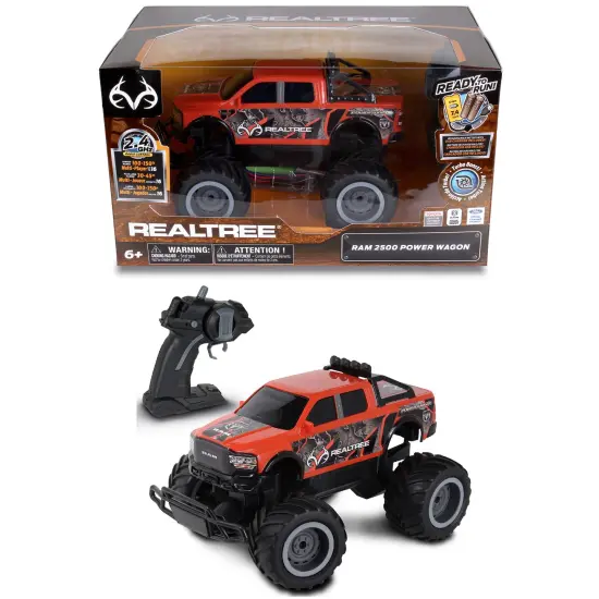 RealTree: RTR RC - RAM 2500 Power Wagon - Red - 2.4 Ghz High Performance for Donuts & Wheelies, Turbo Boost, Ready-To-Run Radio Controlled Vehicle {7}