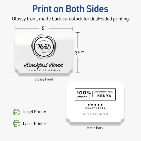 Avery Glossy White Postcards, 3-1/2" x 5" Rectangle Scalloped Edge {6}