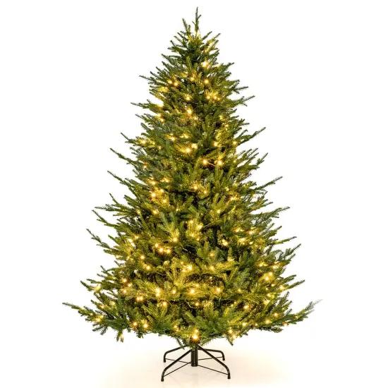 Costway 6/7 FT Pre-Lit Artificial Christmas Tree Hinged 788/1130 Branch Tips & 280/380 LED Lights {1}
