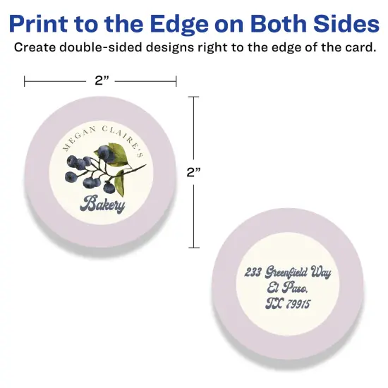 Avery 2" Diameter Round, Matte Ivory Round Cards {6}