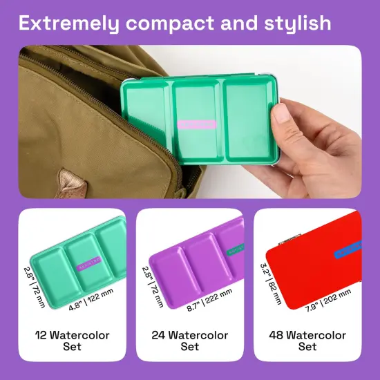 ARTISTRO Watercolor Paint Set in 12 Colors - Travel Watercolor Set with Metal Case & Bright Watercolors - Portable Set for Beginners & Amateur Artists {3}