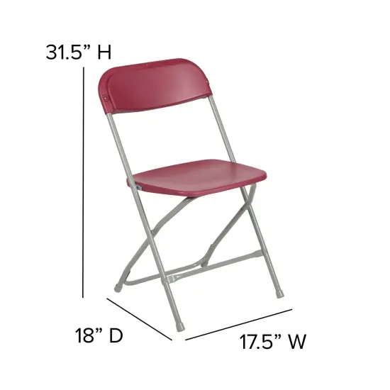 Emma and Oliver Plastic Folding Chair - 4 Pack 650LB Weight Capacity Brown {12}