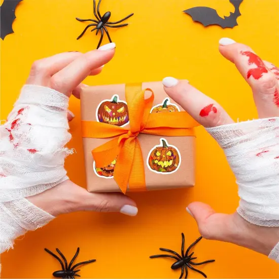 50 Pcs Pumpkin Stickers Halloween Stickers {4}