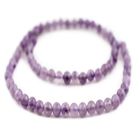 The Bead Chest Cloudy Round Amethyst Beads 6mm Purple Gemstone 16 Inch Strand {3}