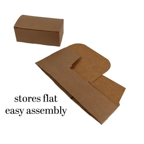 Made in USA - 50 Boxes - 2 Truffle Wedding Favor Kraft (chocolate box) - Fillable (empty) - 3-9/16" x 2-1/16" x 1-5/16" - Food Safe {5}