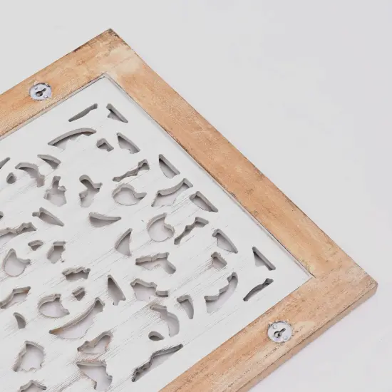 Wooden Floral Hand Carved Mandala Wall Decor Accent - 20" x 63" {6}