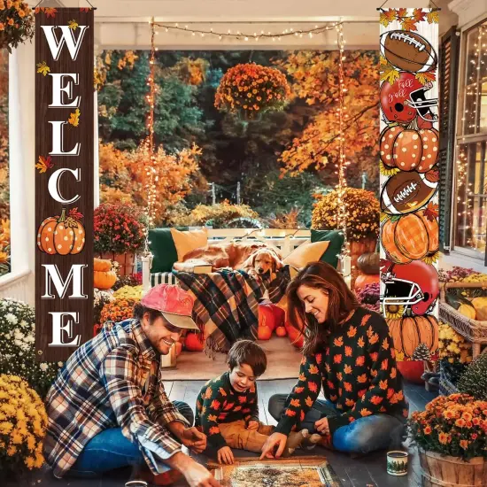 Fall Welcome Porch Banner Decorations Indoor and Outdoor {4}
