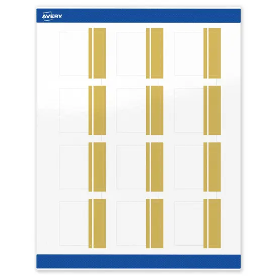 Avery Printable Square Labels, Gold Double-Dipped Edge, 2" x 2", Glossy White Square Labels, Permanent, Laser/Inkjet, 120ct, Great for Product Labels {1}