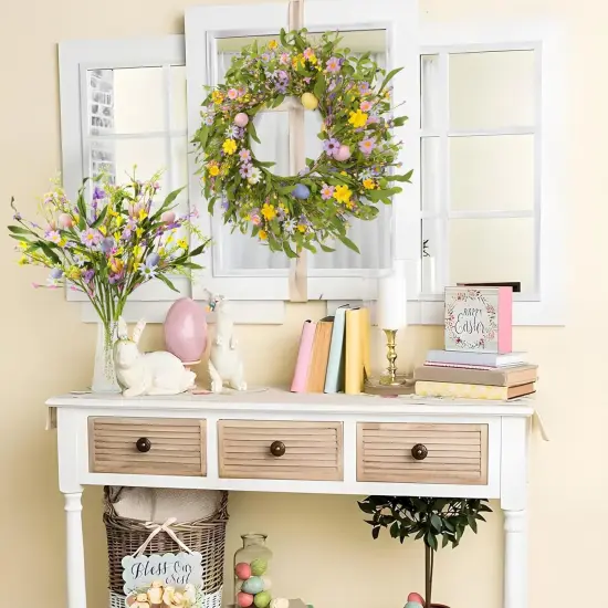 6 PCS 20 inch Easter Decorations Easter Egg Flowers Stem Artificial Spring Floral Easter Sprays Picks with Berry Stems for Easter Home Vase Arrangement Table Centerpieces {3}