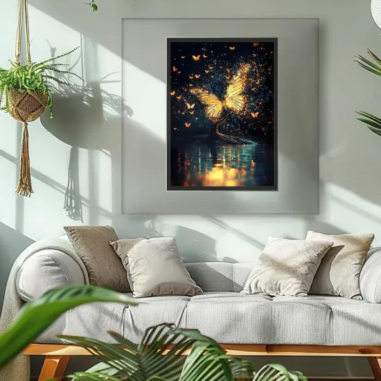 Diamond Art Painting Kits 5D Full Drill, Glowing Butterfly Diamond Art Kits for Adult Beginners, Diamonds Painting Art and Crafts Kit Perfect for Home Wall Decor 12x16inch {2}