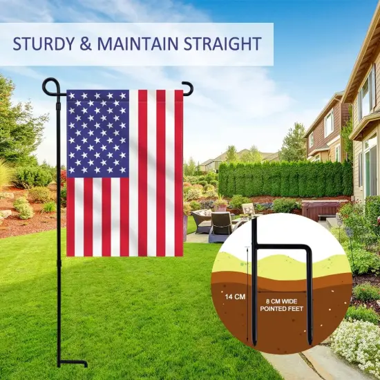Garden Flag Stand Holder, Premium Yard Flag Holder Weather-Proof Metal Powder-Coated {2}