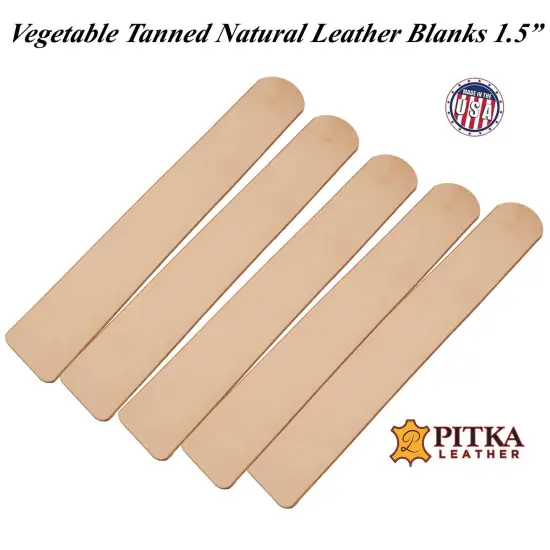 1.5" Vegetable-Tanned Leather Blanks &ndash; DIY Bracelets & Custom Wristbands (6 Pack) {1}