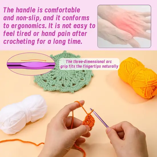 12Pcs 4.5mm Crochet Hooks, US Size 7 Aluminum Crochet Hooks Craft Yarn, Crochet Hooks Bulk Crochet Needles for Crocheting Yarn, Metal Crochet Hook {3}