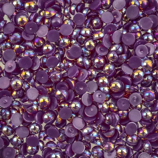 Crystal Lane DIY SS20(5mm) Plastic Pearl Flatback Rhinestones, 575pcs Dark Purple AB {1}