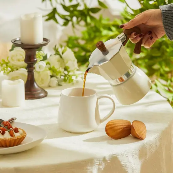 Porcelain Coffee Mugs Set of 6, 12 Ounce Coffee Cups {4}