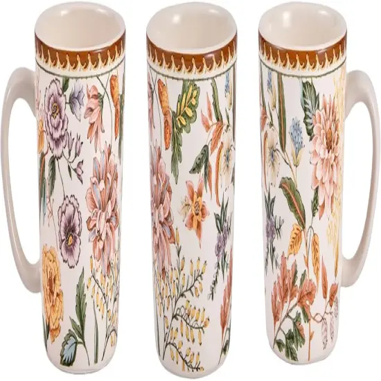 Blooming Moment Ceramic Mugs, Set of 4, for Coffee {3}