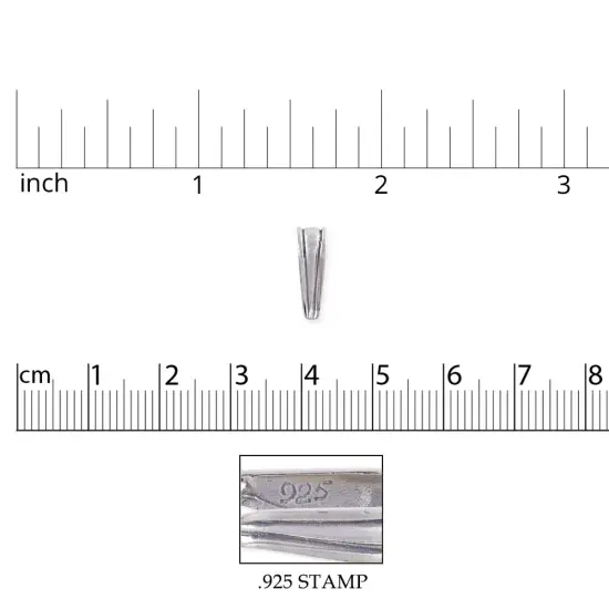 B&B Benbassat Ice Pick Bail 13x5mm Sterling Silver (1-Pc) {3}