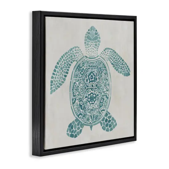 Stupell Industries Mediterranean Patterned Turtle Floating Frame By Hannah Dawson {3}