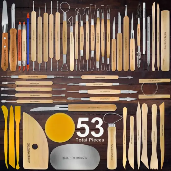Pottery & Clay Tools Set (53-Piece) - Includes Pottery Tools, Canvas Case for Sculpting, Ceramics, and Easy Storage & Transport {2}