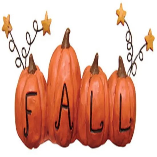 Orange Resin Mini Pumpkin Decor with Playful Star Accents {1}