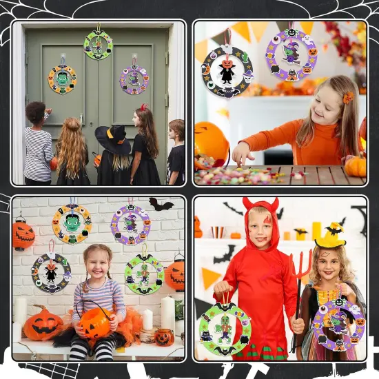 8 Pack Halloween Wreath Craft Kit for Kids Make You Own Halloween {5}