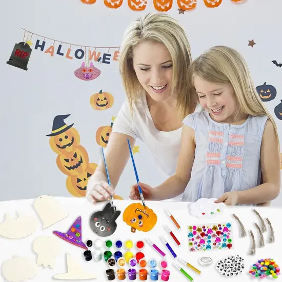 Wooden Slices Blank Cutouts - Halloween Crafts for Kids Decorations {3}