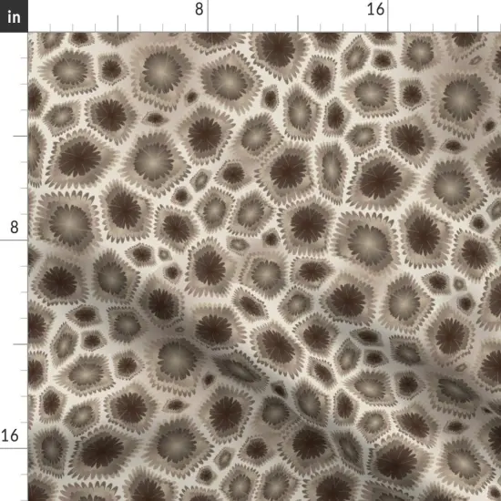 Various Fabrics by the Yard or Fat Quarter Petoskey Stone Brown Beige Coral Custom Printed Fabric by Spoonflower {2}