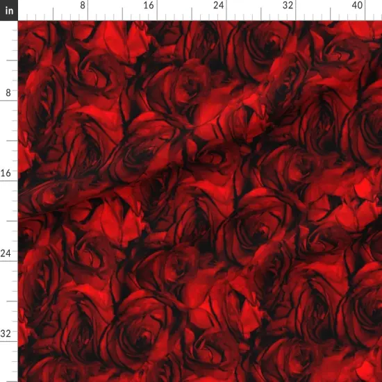 Various Fabrics by the Yard or Fat Quarter Blood Roses Rose Flowers Romantic Victorian Red Fire Orange Poppy Floral Nature Photographic Custom Printed Fabric by Spoonflower {1}