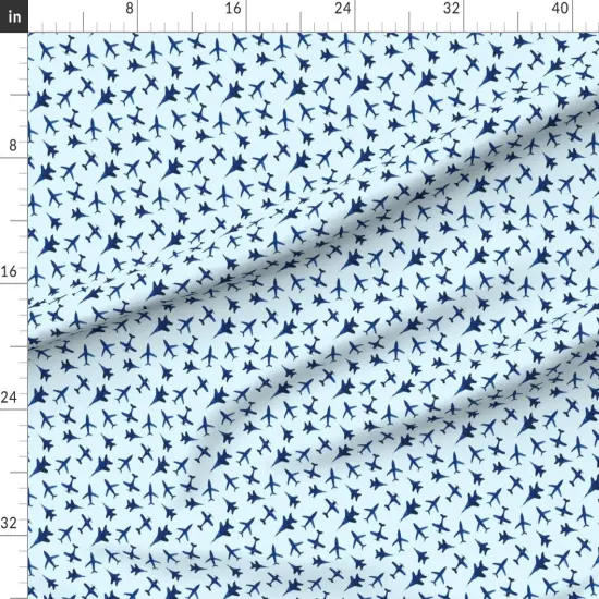 Various Fabrics by the Yard or Fat Quarter Watercolor Airplanes Blue Airplane Aviation Transport Boy Kids Custom Printed Fabric by Spoonflower {1}