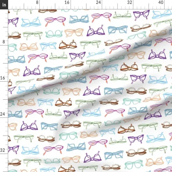 Various Fabrics by the Yard or Fat Quarter Colorful Glasses Optometrist Eye Doctor Ophthalmologist Optician Vision Sight Custom Printed Fabric by Spoonflower {1}