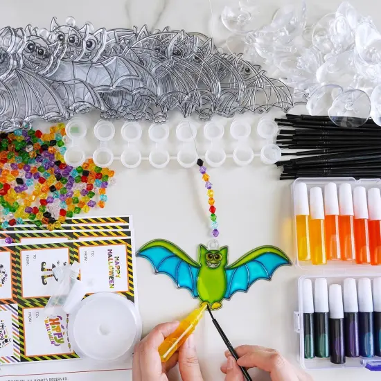 24 Sets Halloween Bat Suncatchers {2}